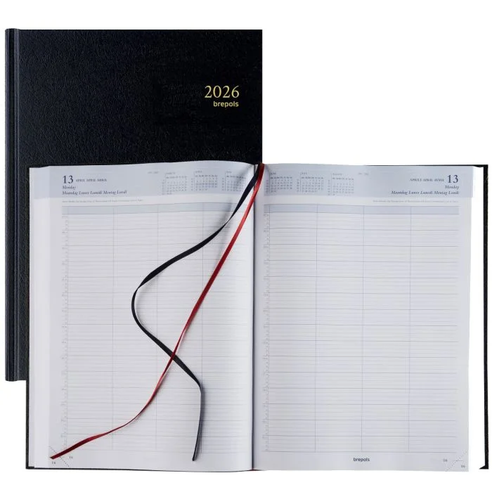 Agenda Journalier 2026 - 210 x 290 mm - 1 jour sur 2 pages BREPOLS Bremax 002