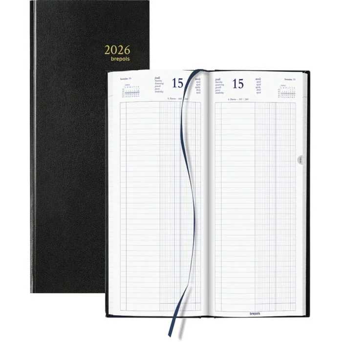 Agenda Journalier 2026 - Banquier Long - 1 volume 145 x 325 mm BREPOLS
