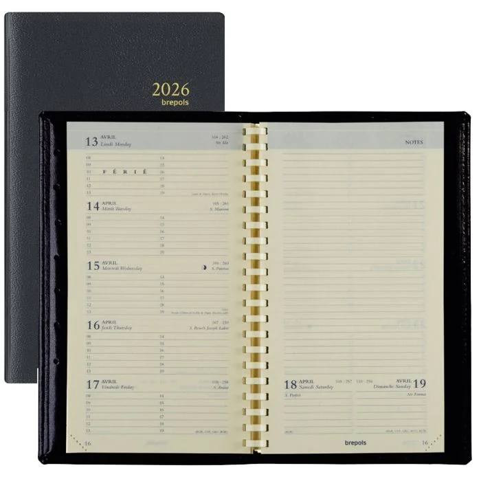 Agenda de poche 2026 - Semainier - 90 x 160 mm BREPOLS Notaplan