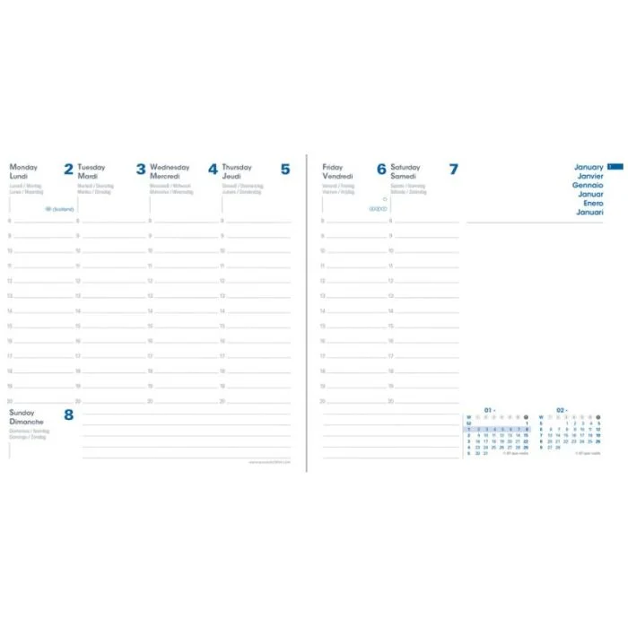 Agenda 2026 Semainier - Exécutif Equology 160 x 160 mm QUO VADIS