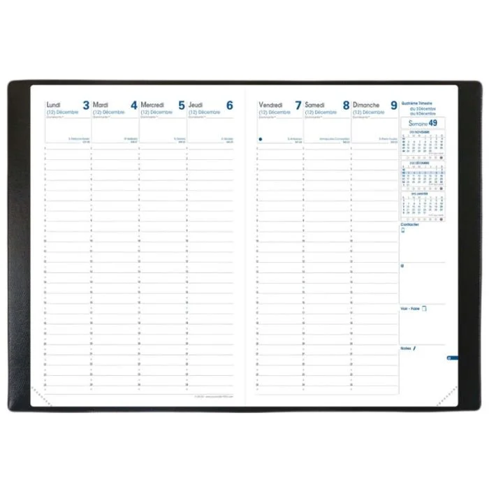 Agenda de bureau 2026 répertoire - 160 x 240 mm QUO VADIS H24/24