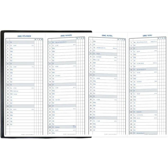 Agenda de poche 2026 - 75 x 200 mm QUO VADIS Anoslim