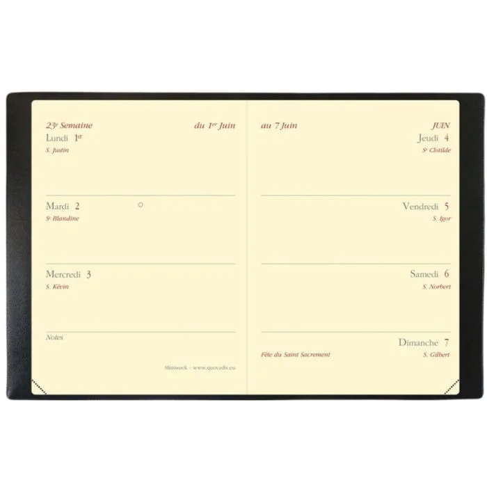 Agenda de poche 2026 Mini Week - 70 x 100 mm QUO VADIS