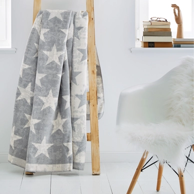 Jacquard Decke s.Oliver Sterne Grau