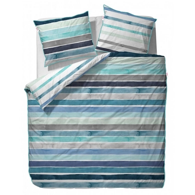 Taies d'oreiller Esprit Iva Blue Satin de Coton (65 x 65 cm)