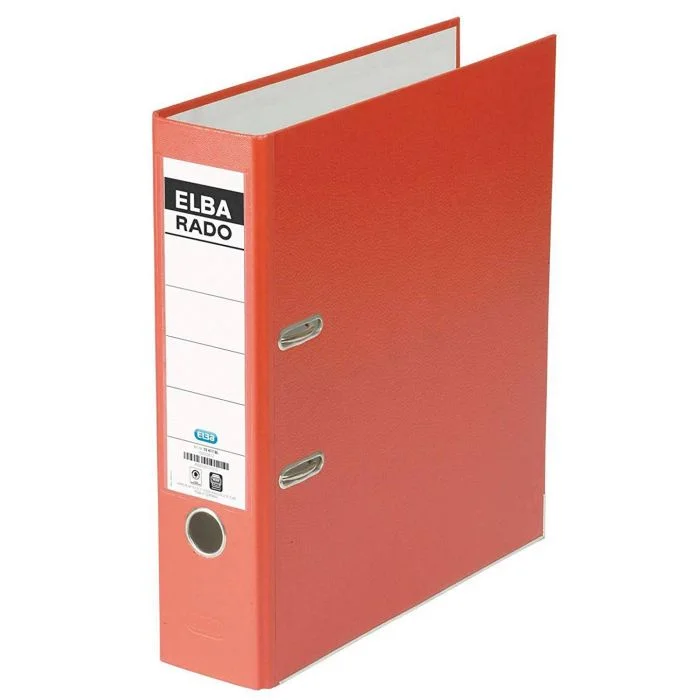 Classeur à levier - Dos 80 mm - Rouge ELBA Rado Brillant