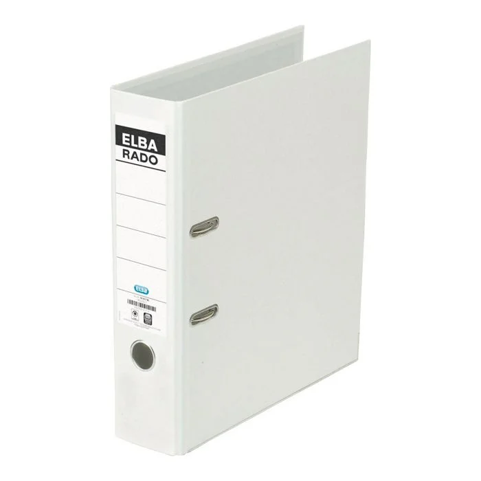 Classeur à levier - Dos 80 mm - Blanc ELBA Rado Brillant