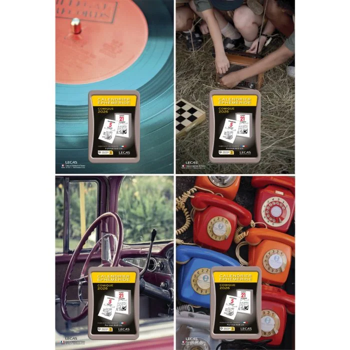Bloc éphéméride 2026 - Rétro - 60 x 90 mm Calendrier LECAS