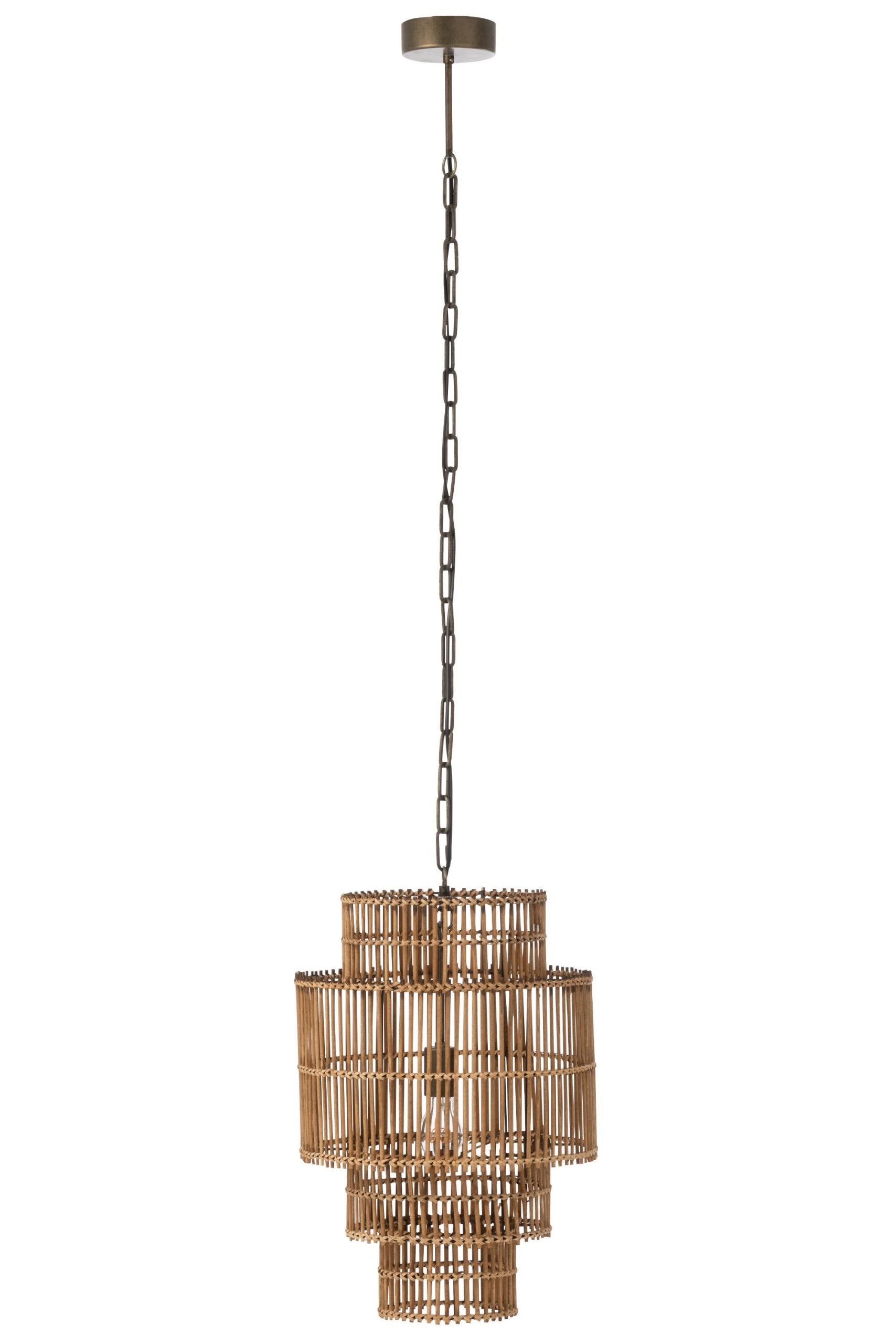 Lampe suspendue 4 etages bambou naturel