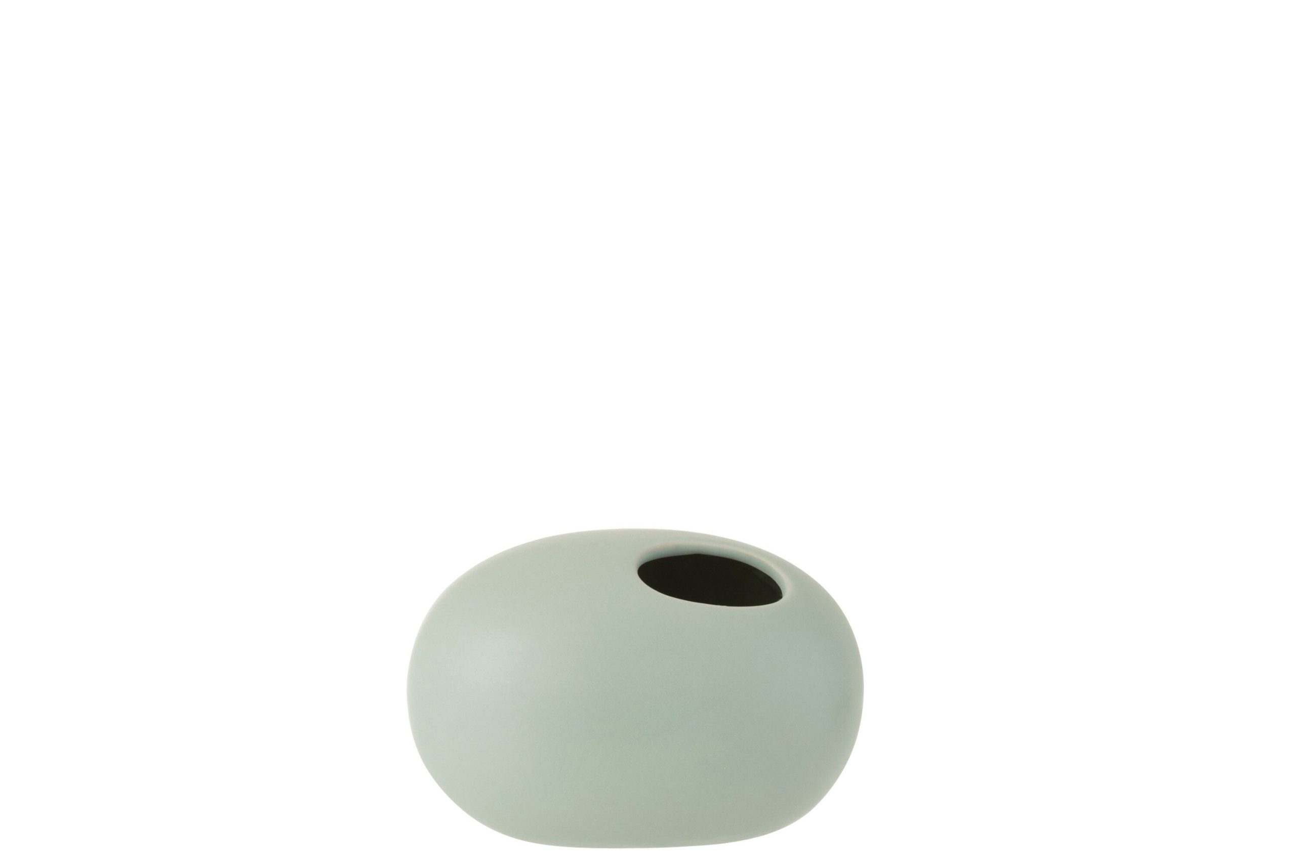 Vase ovale ceramique vert pastel small