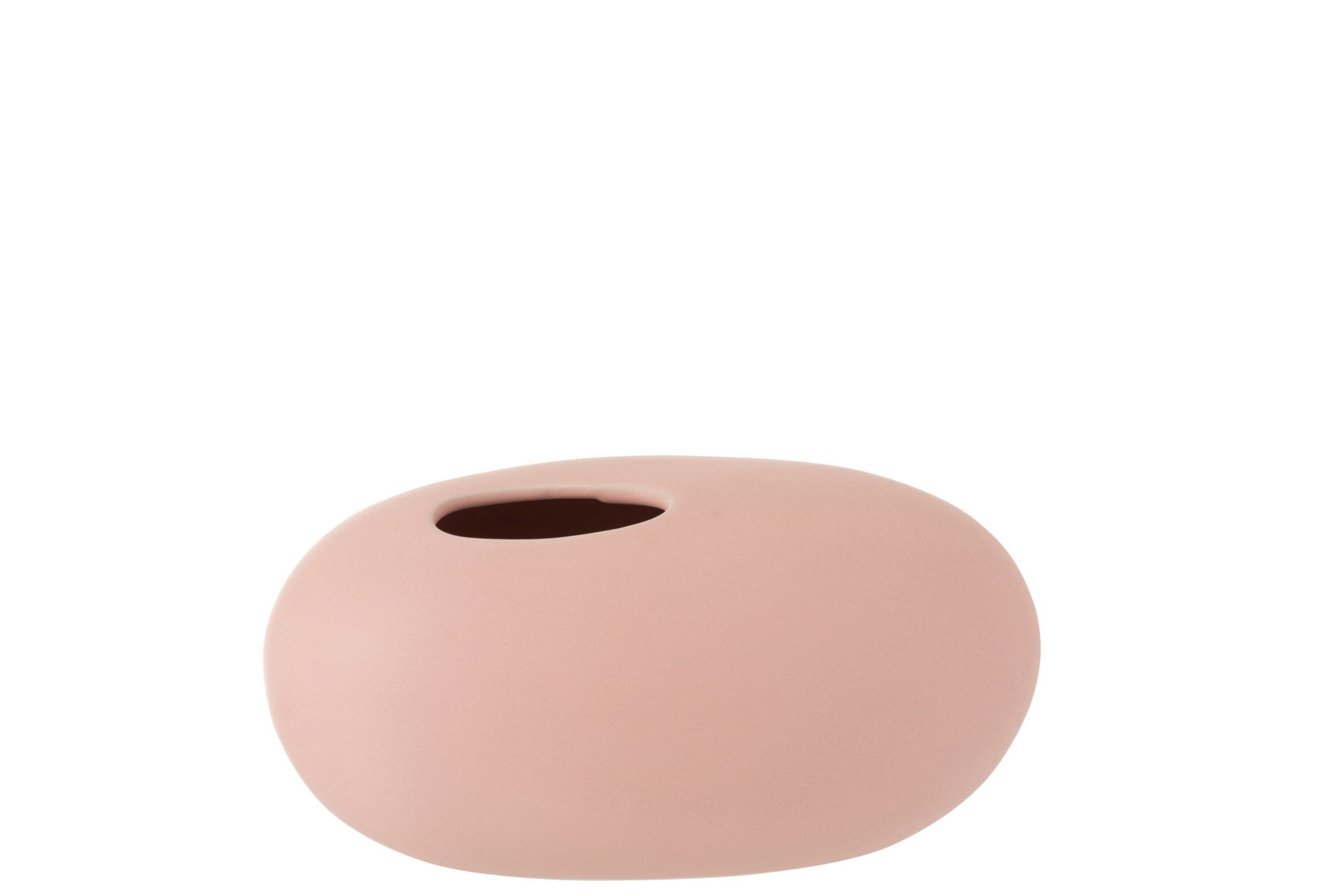 Vase ovale ceramique rose pastel large