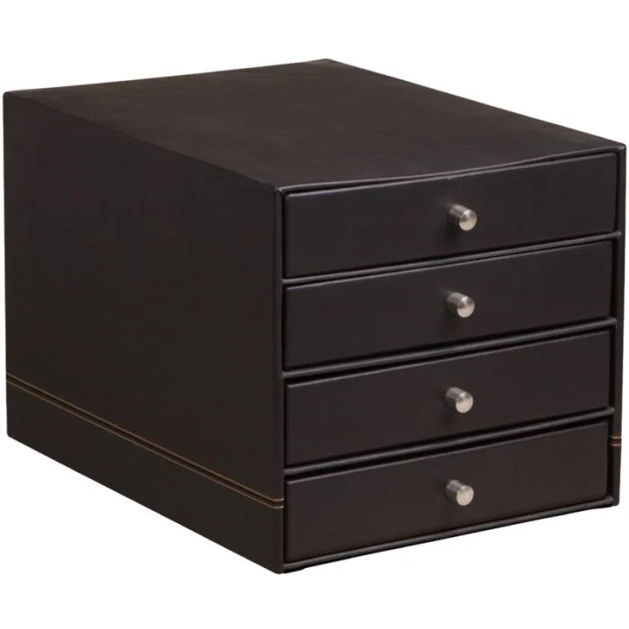 Module de classement 4 tiroirs - Simili-cuir Noir RHODIA