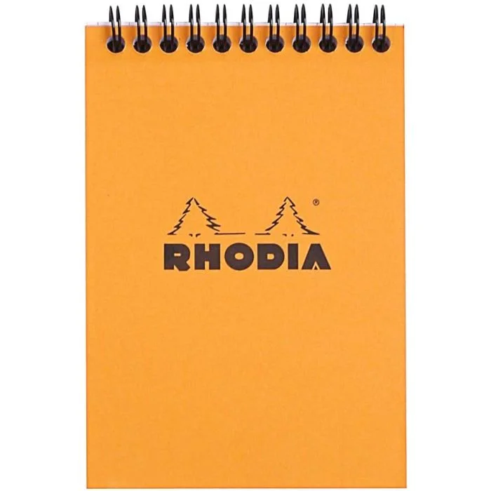 Bloc-Notes quadrillé à spirale - 105 x 148 mm A6 RHODIA Couverture Orange