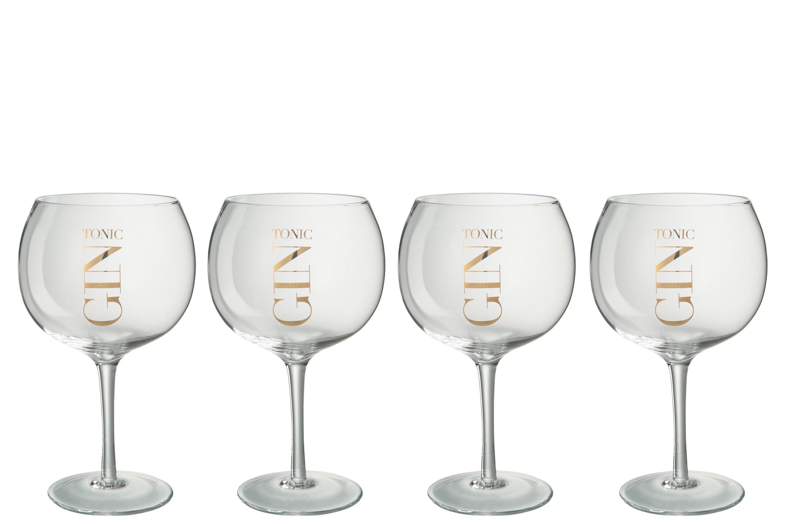 Boite cadeau 4 verres a gin verre transparent/or
