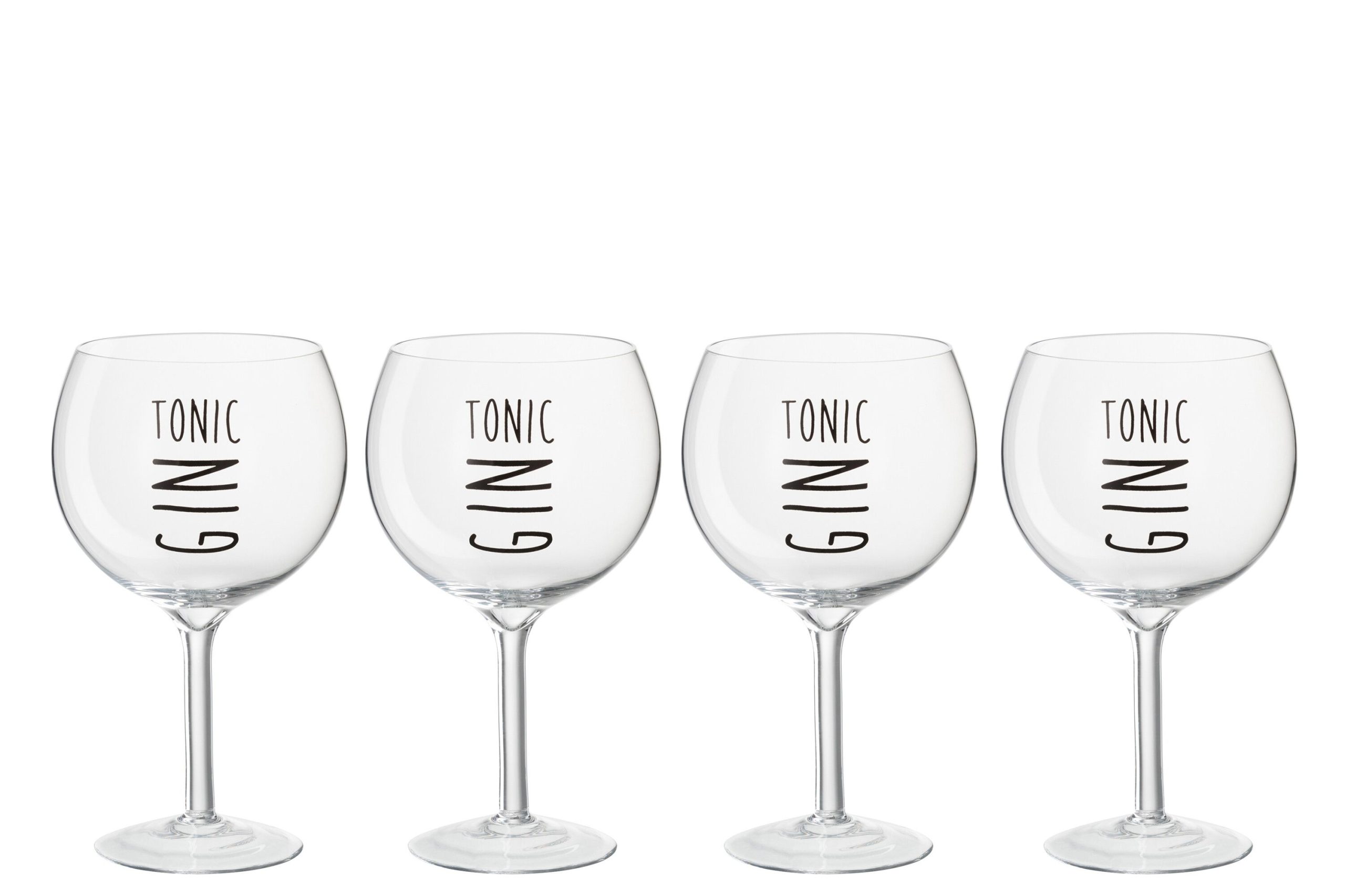 Boite cadeau 4 verres a gin verre transparent/noir