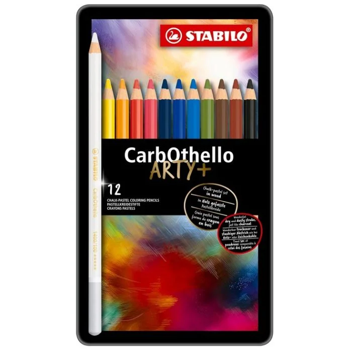 Étui de 12 crayons craie pastel - CarbOthello ARTY+ STABILO