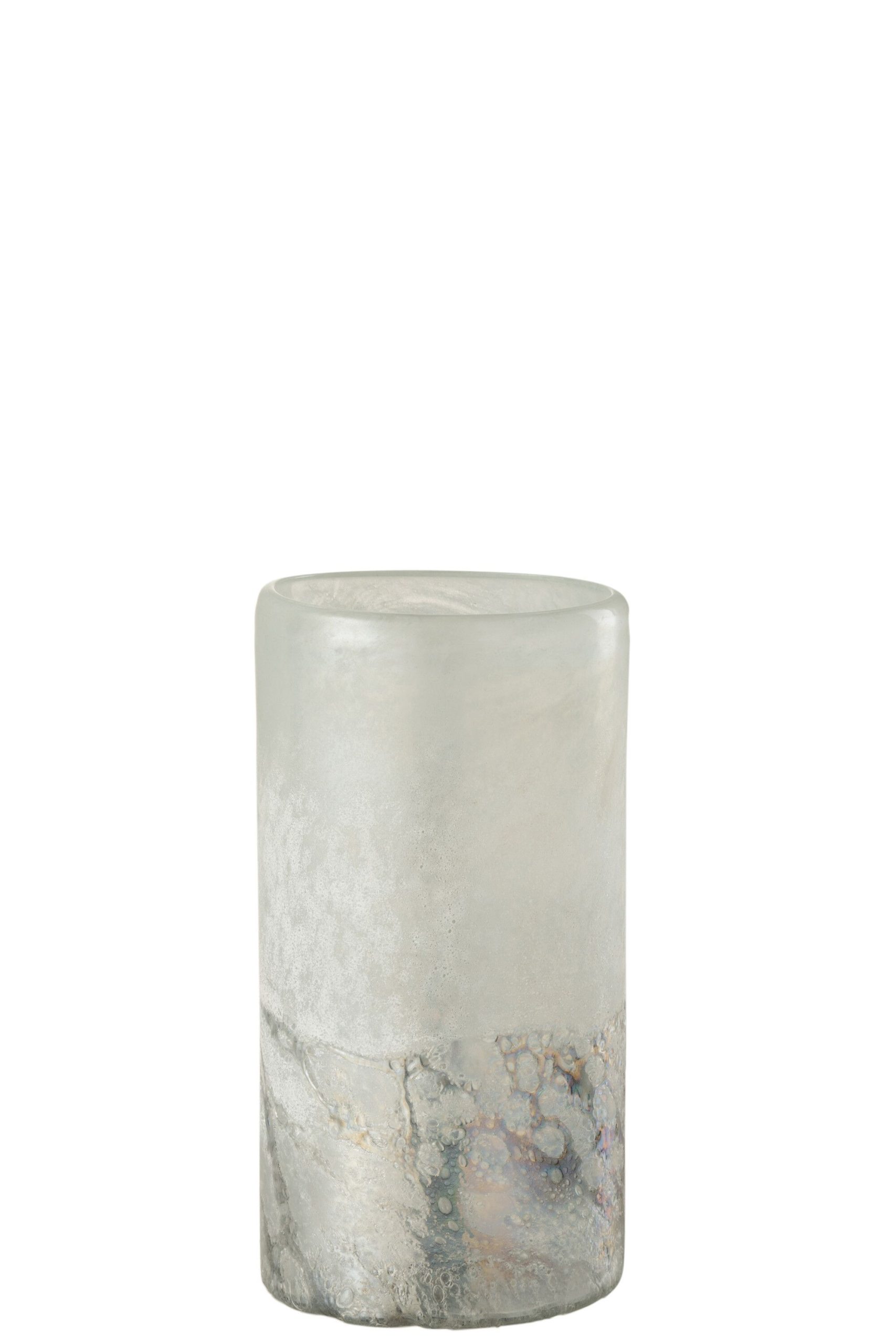 Vase scavo cylindrique verre gris small