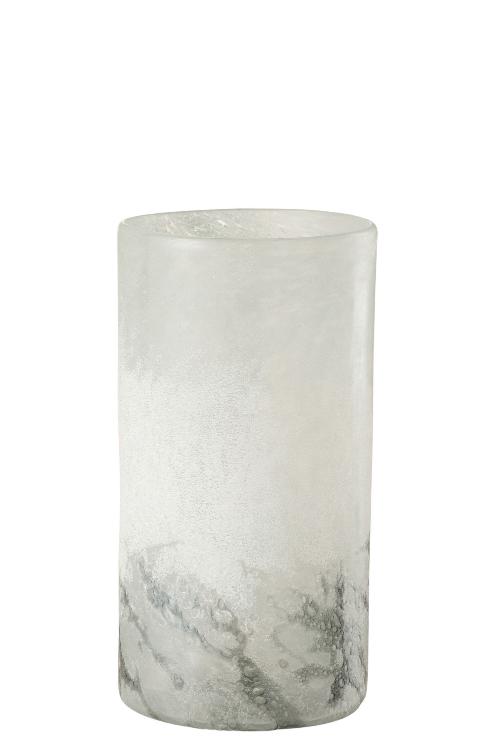 Vase scavo cylindrique verre gris medium