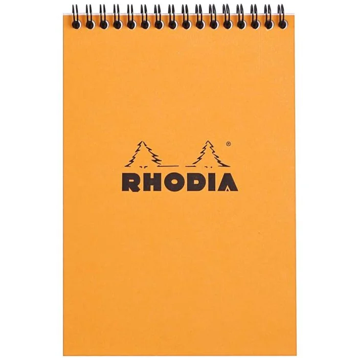 Bloc-Notes quadrillé à spirale - 148 x 210 mm A5 RHODIA Couverture Orange