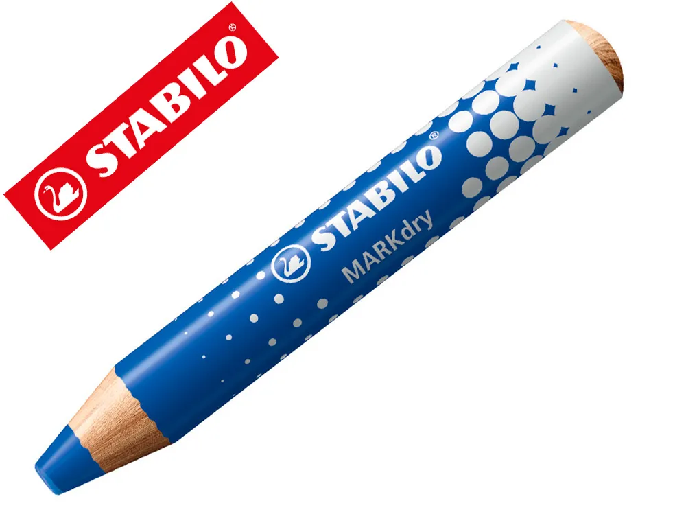 Crayon marqueur stabilo markdry pour ecrire sur de tableau blanc coloris bleu