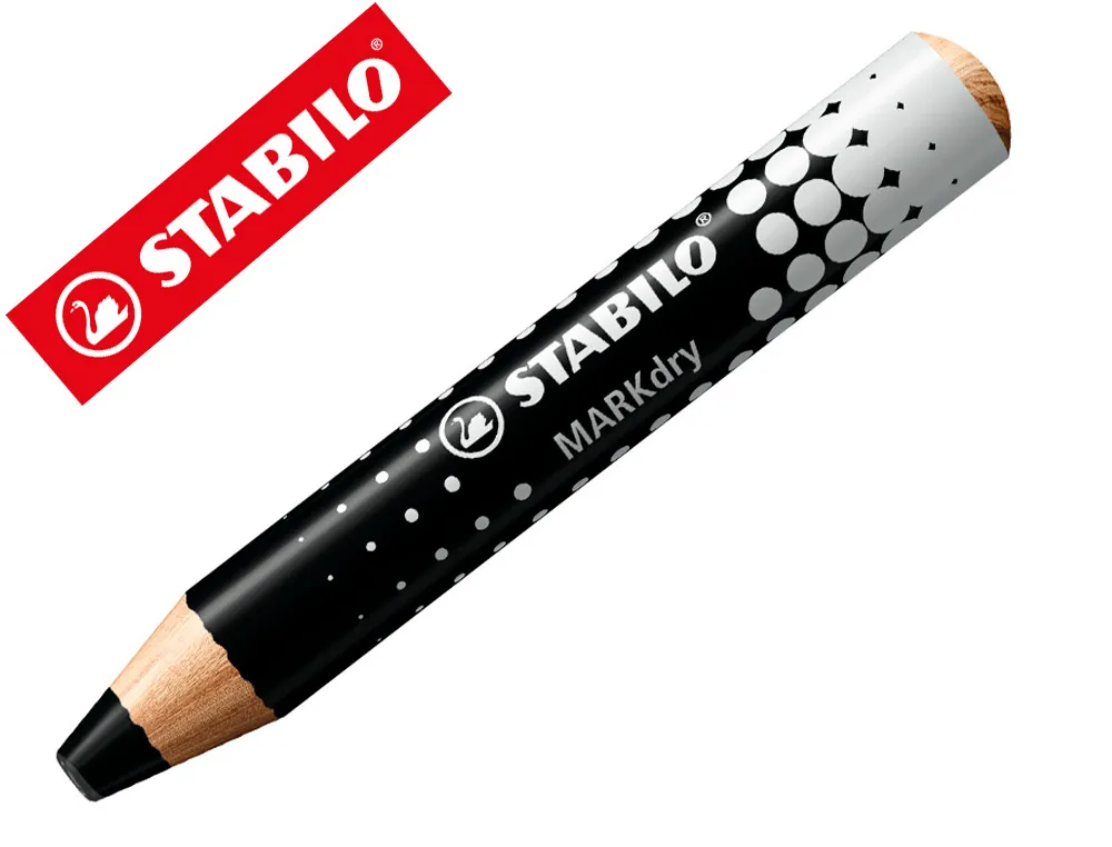 Crayon marqueur stabilo markdry pour ecrire sur de tableau blanc coloris noir