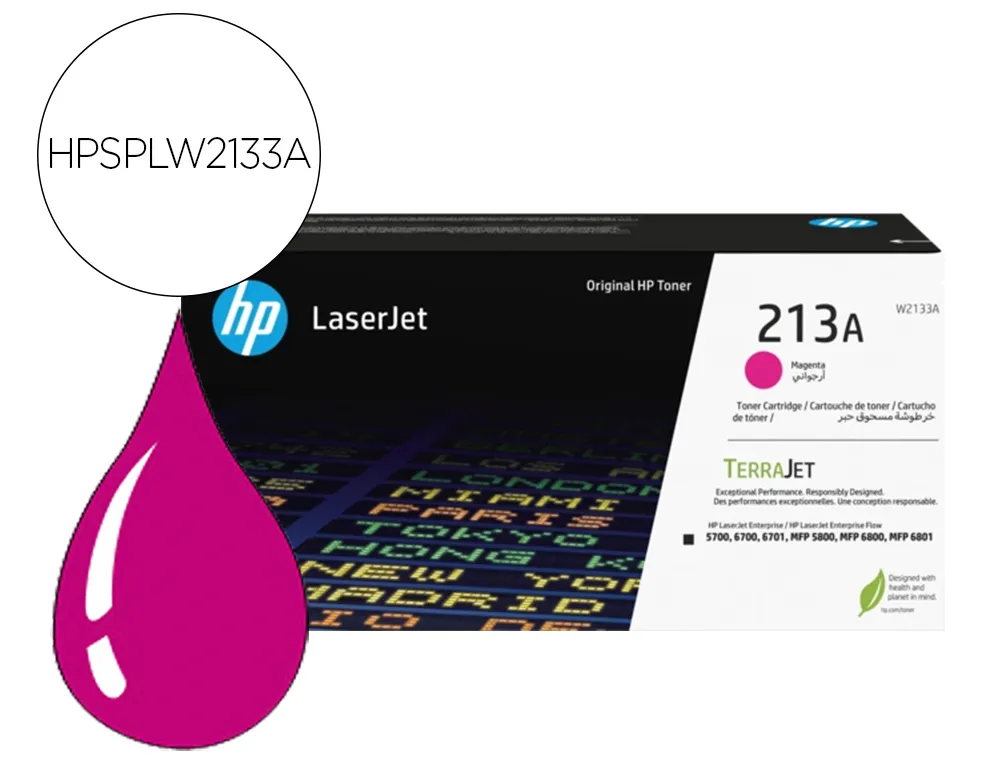 Toner laser hp original 213a (w2133a) 3000p magenta