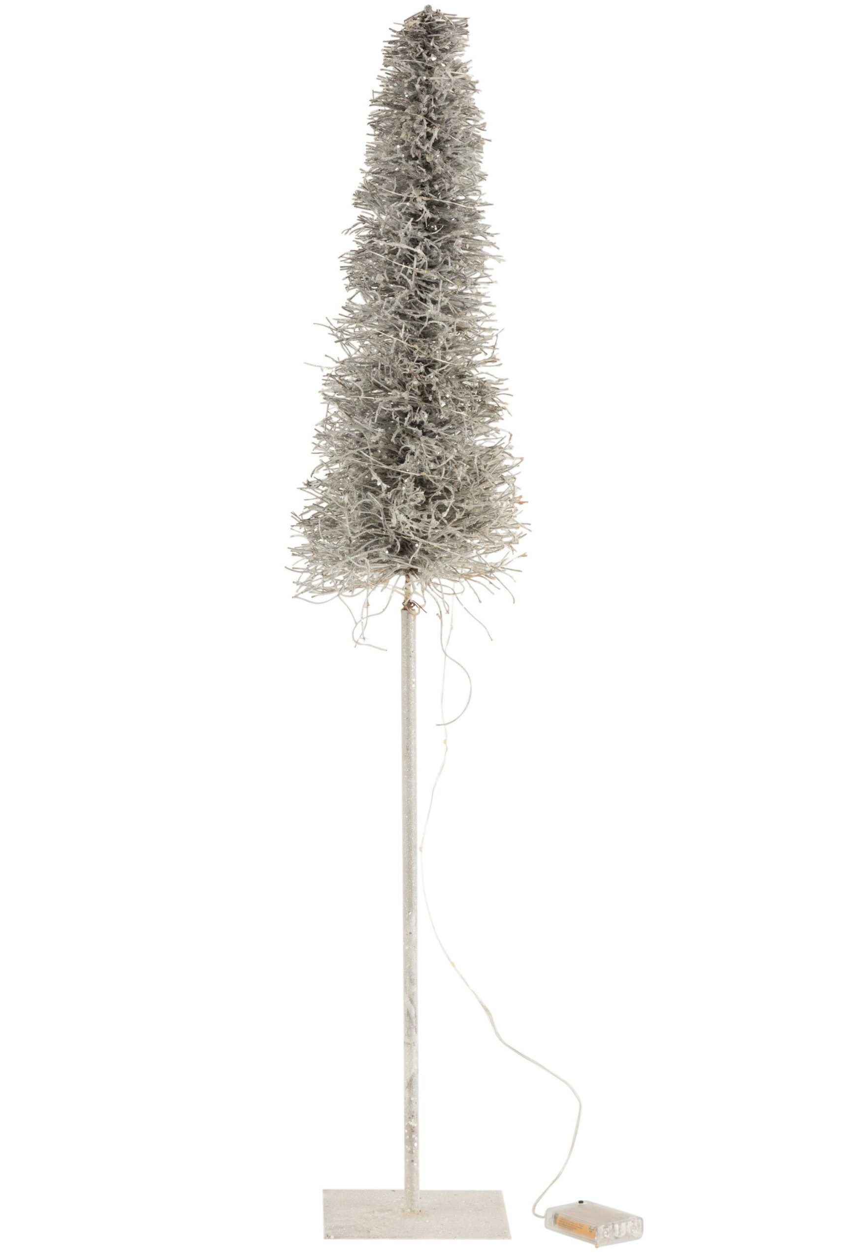 Arbre decoratif led/piles branches white wash large