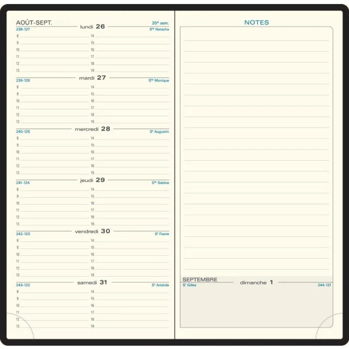 Agenda 2026 Semainier de poche Espace 17 - 175 x 90 mm - Assortiment EXACOMPTA