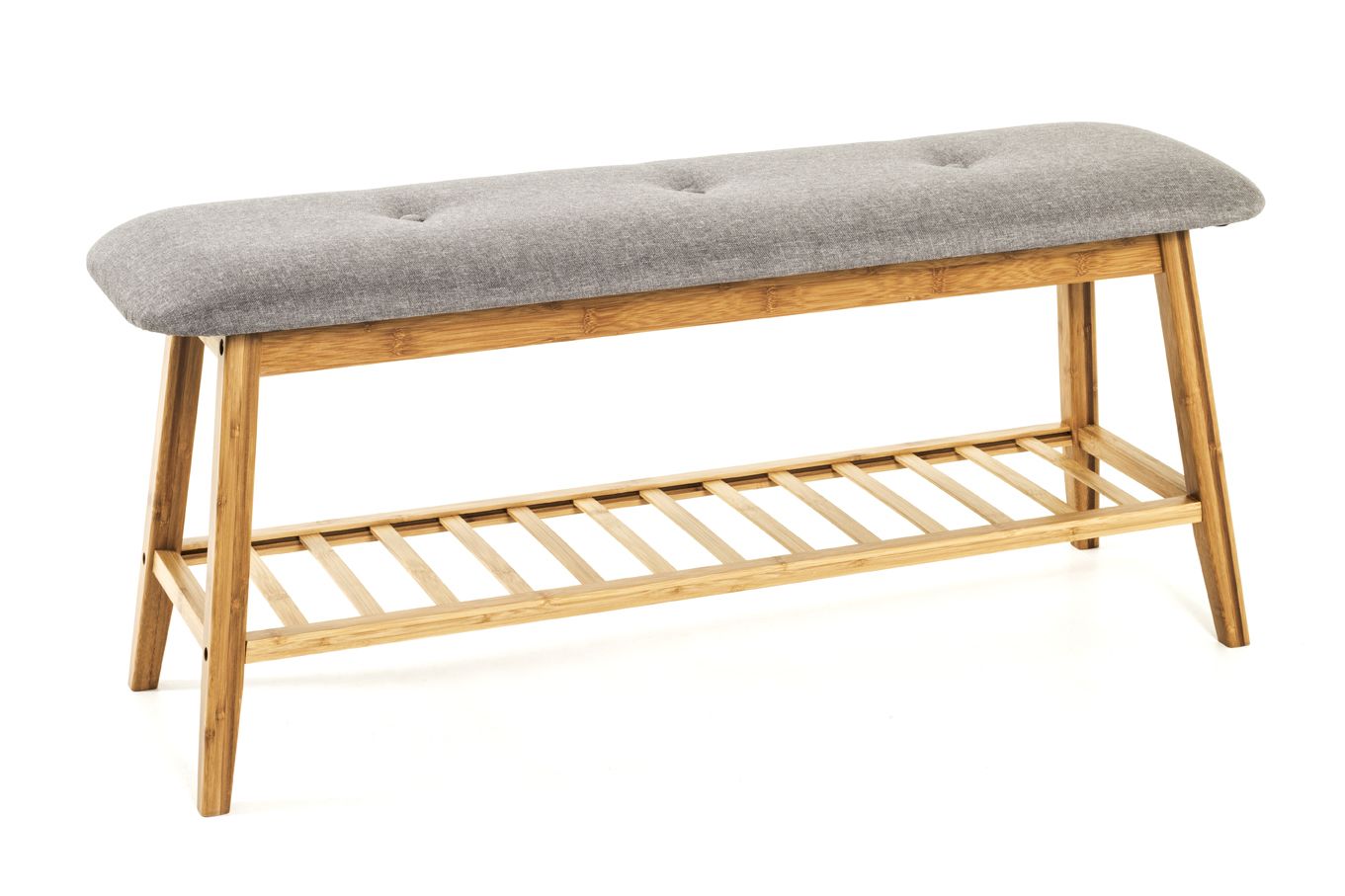 Banc à chaussures avec assise rembourrée | Design en bois de bambou