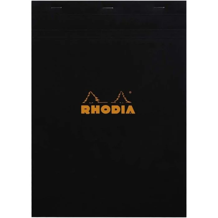Bloc-Notes quadrillé - 210 x 297 mm A4 RHODIA N°18 Couverture Noire