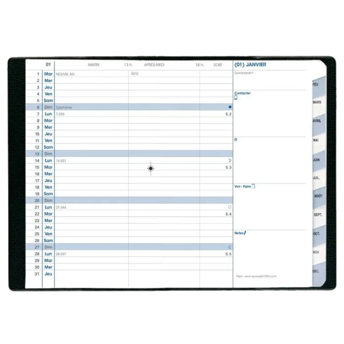 Agenda QUO VADIS Plain - Mensuel 2026 - 100 x 150 mm