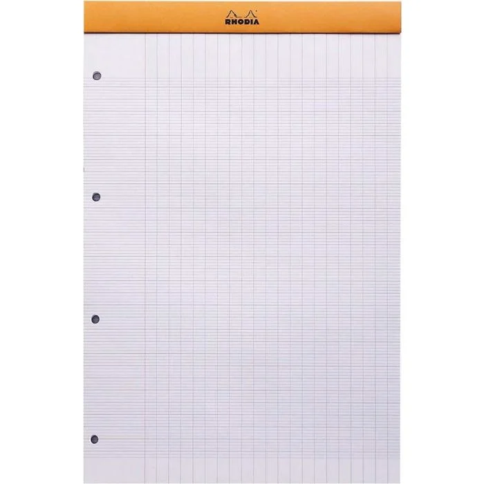 Bloc-Notes quadrillé perforé - 210 x 318 mm A4+ RHODIA N°20 Couverture Orange