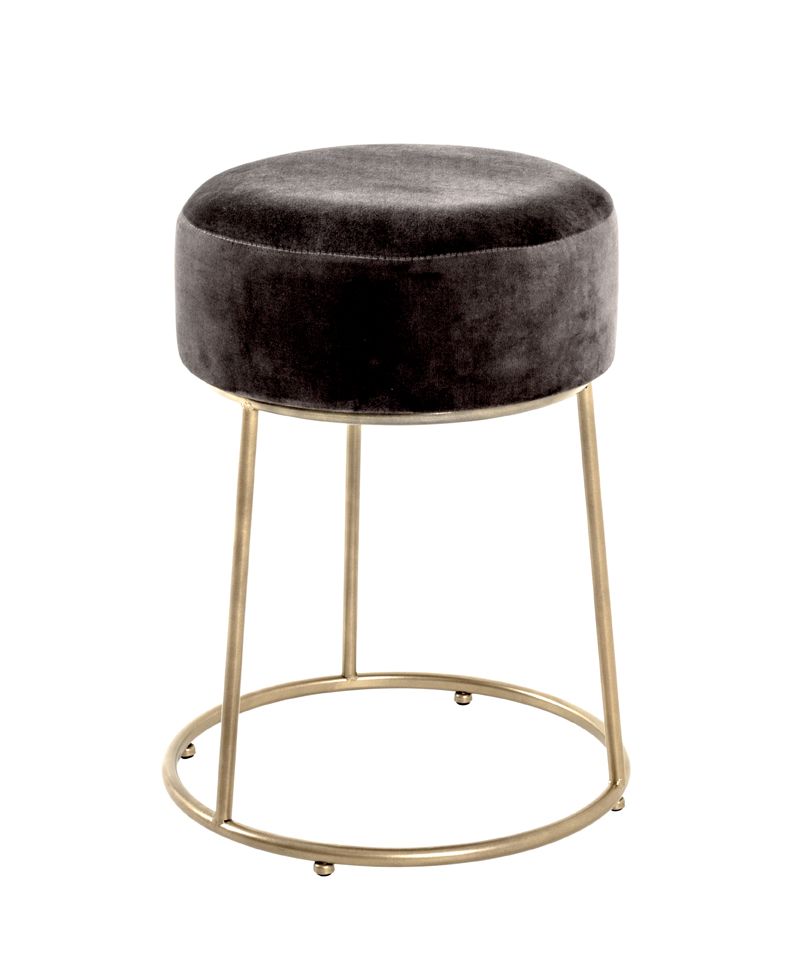 Tabouret | Ø30 cm x 46 cm | Noir-doré