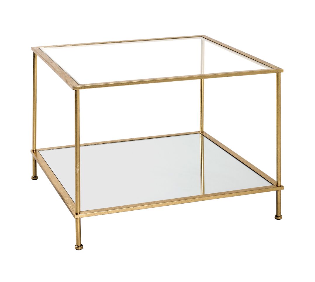 Table d'appoint | 60 x 60 x 45 cm | Design doré