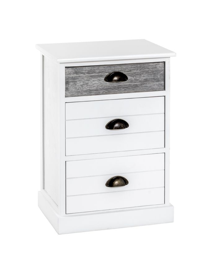 Commode en bois massif laqué blanc