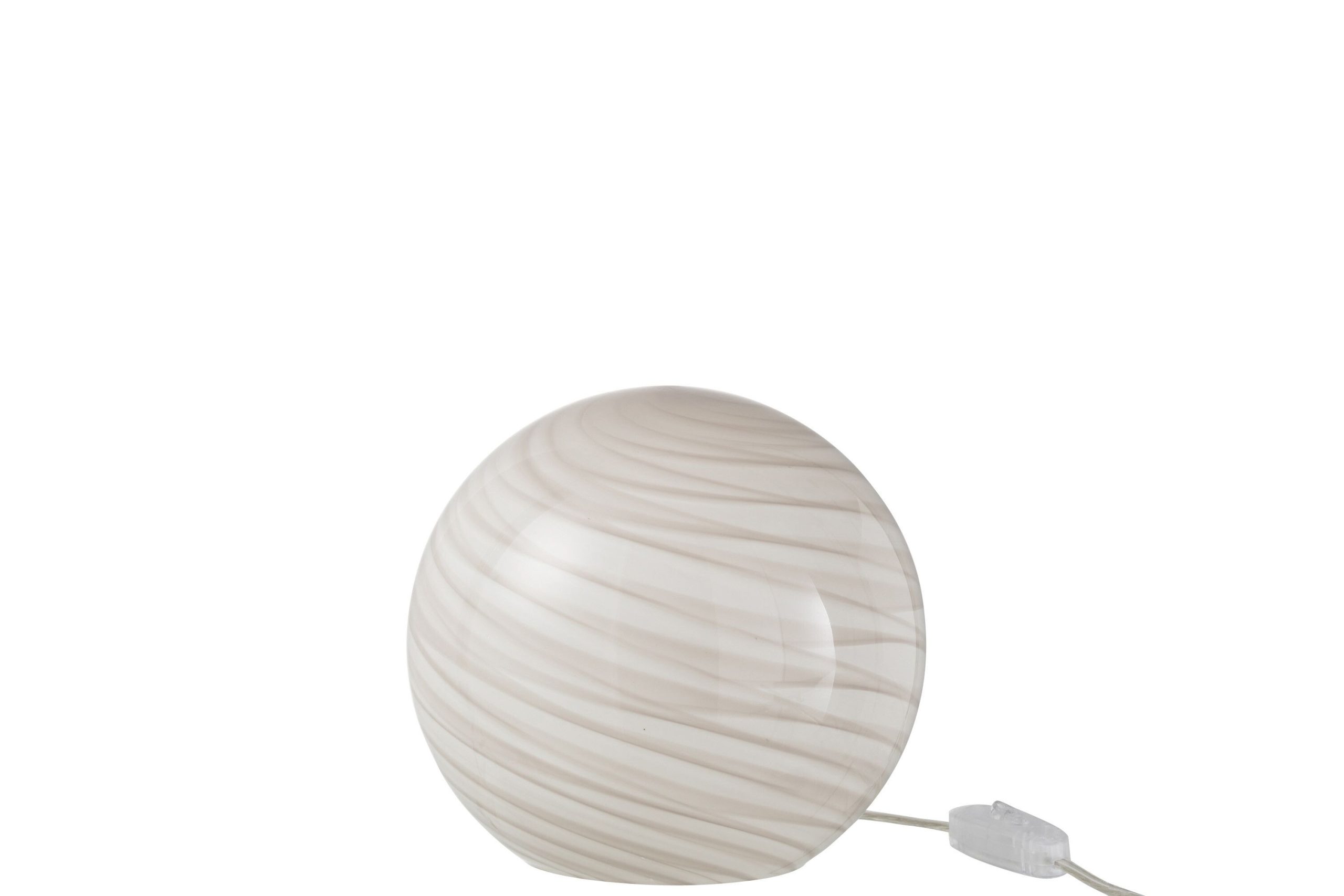 Lampe dany lignes rond verre gris small