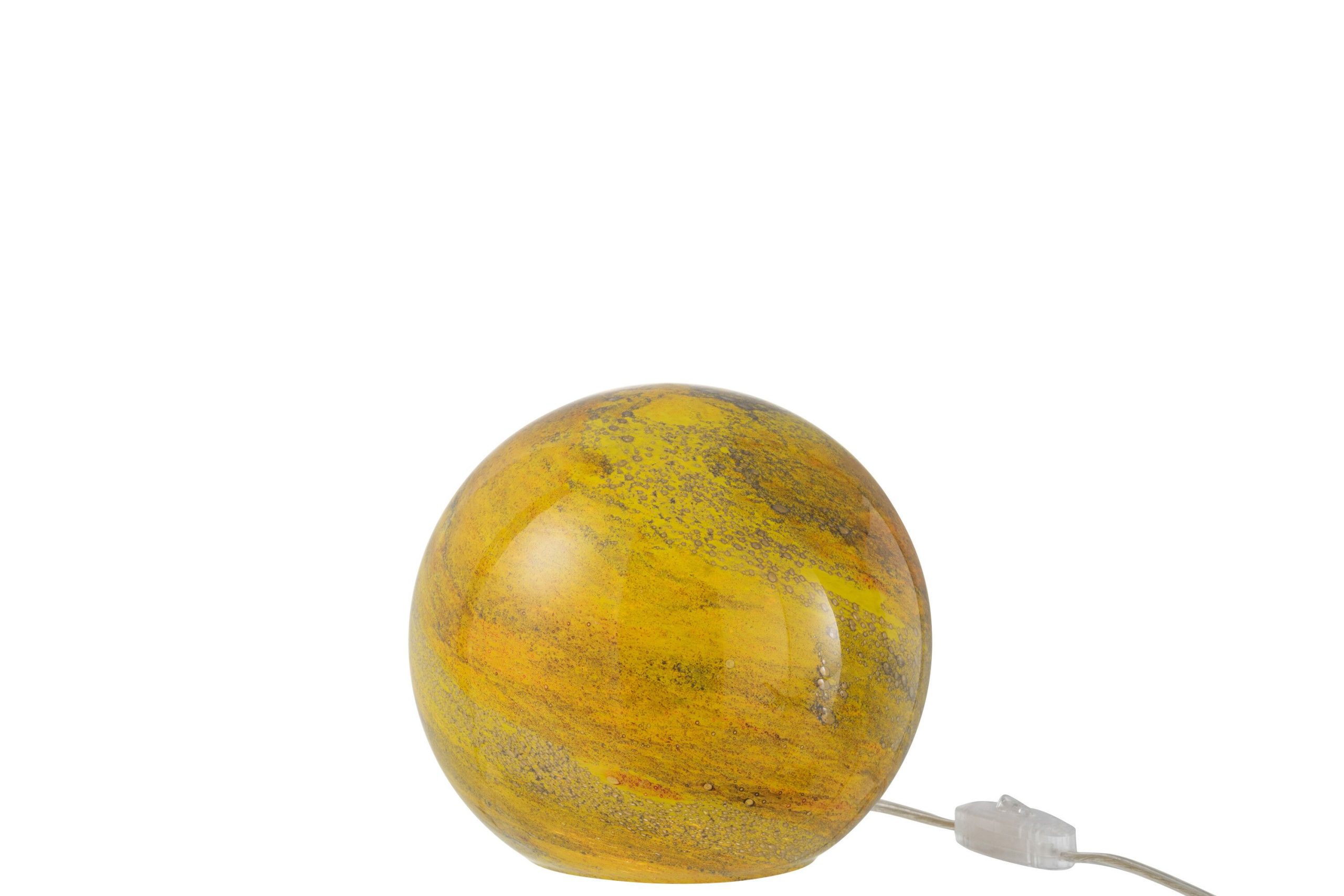 Lampe dany lignes rond verre jaune small