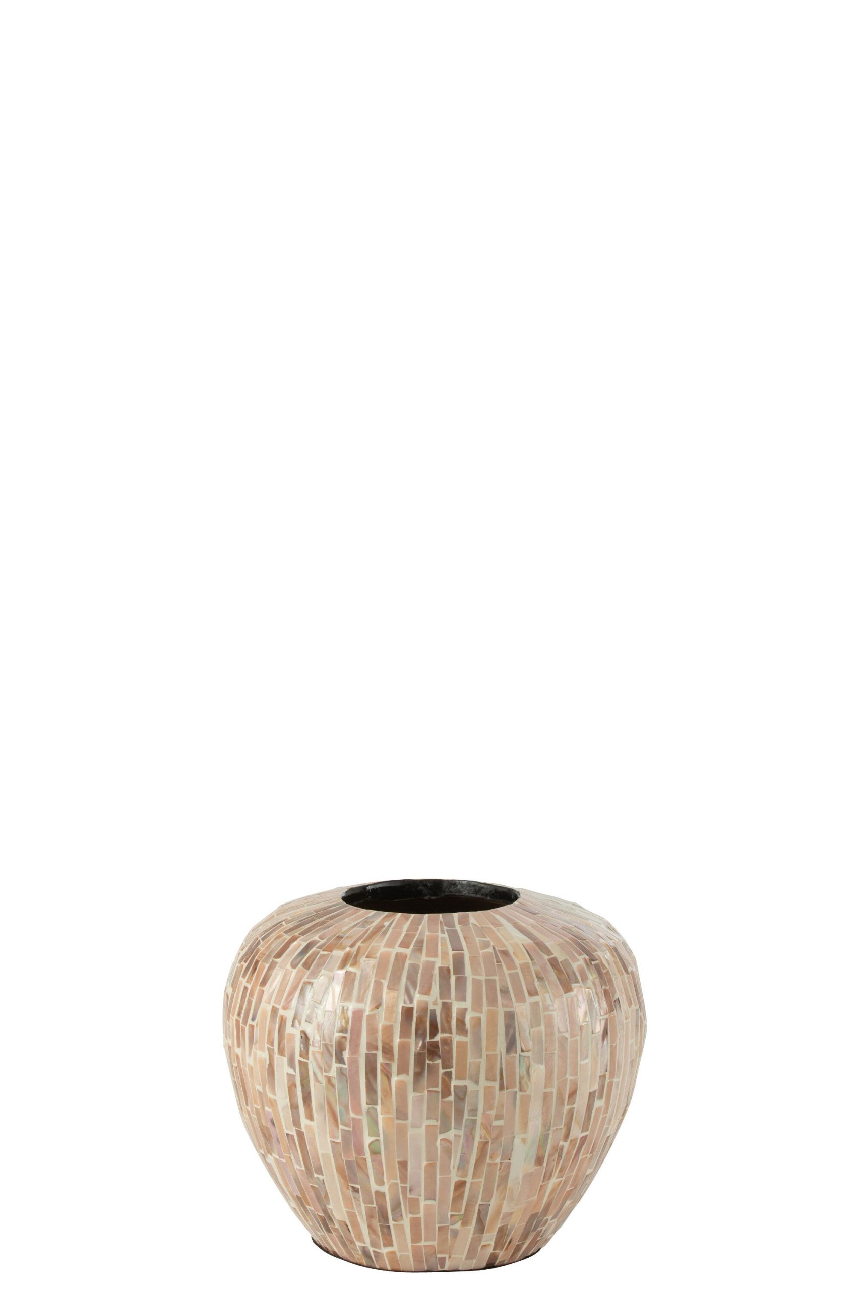 Vase nuye boule mosaique/bambou beige
