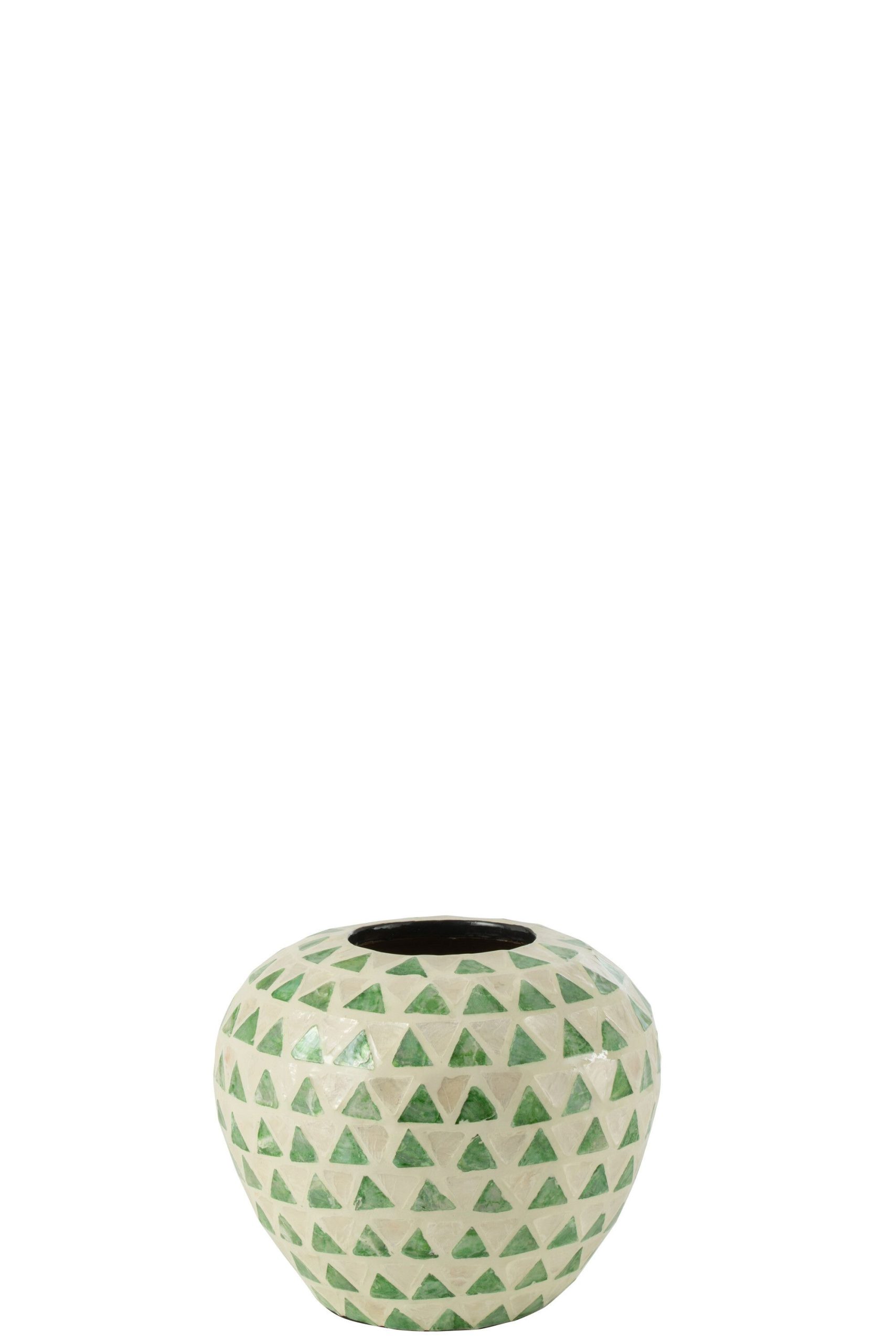 Vase nuye boule mosaique/bambou vert