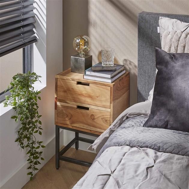 Table de chevet Flair-bois d'acacia massif