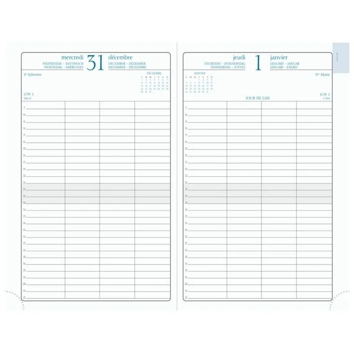 Agenda Journalier 2026 - La journée planifiée 21 - 135 x 210 mm EXACOMPTA