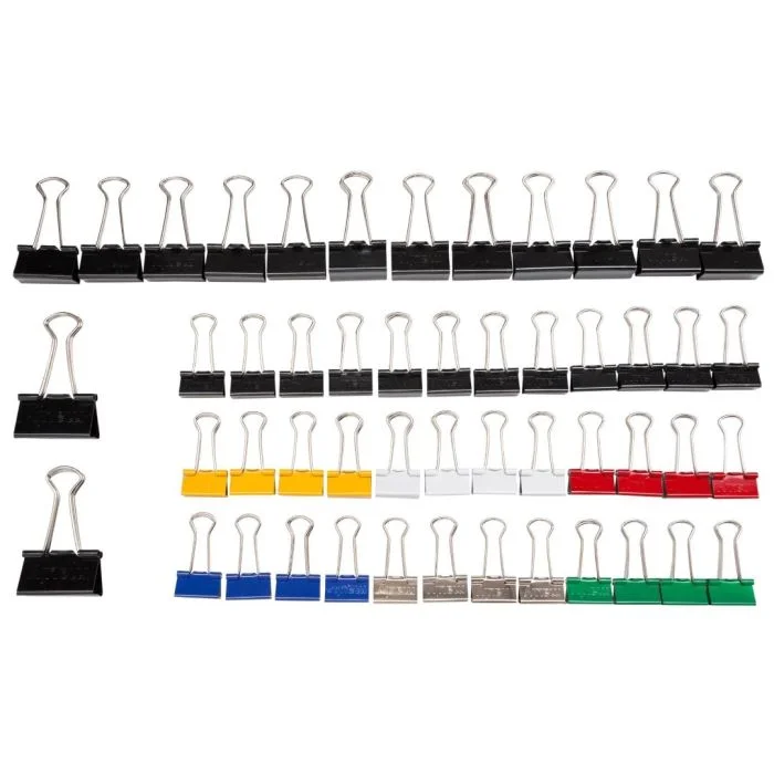Pince double clip en acier - Largeurs 19/25/32 mm - Assortiment MAUL Mauly Lot de 50