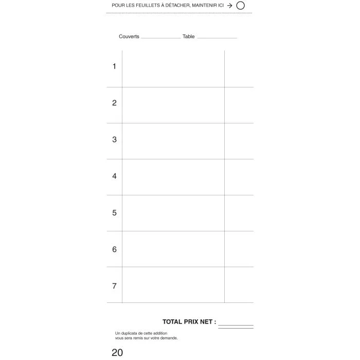 Bloc PIZZA - Autocopiant Dupli - 235 x 92 mm ELVE