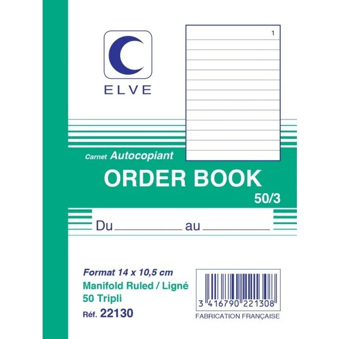 LIGNE Carnet autocopiant Tripli - 140 x 105 mm (Elve)