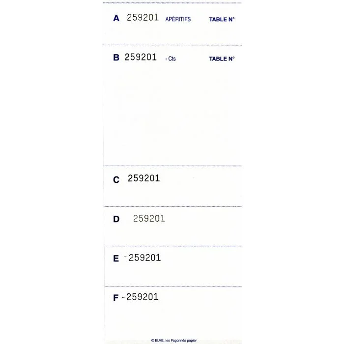 Bloc BRASSERIE - Autocopiant Tripli - 259 x 100 mm ELVE