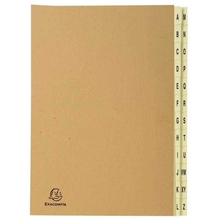 Trieur Alphabétique - 24 compartiments de A à Z - Kraft EXACOMPTA
