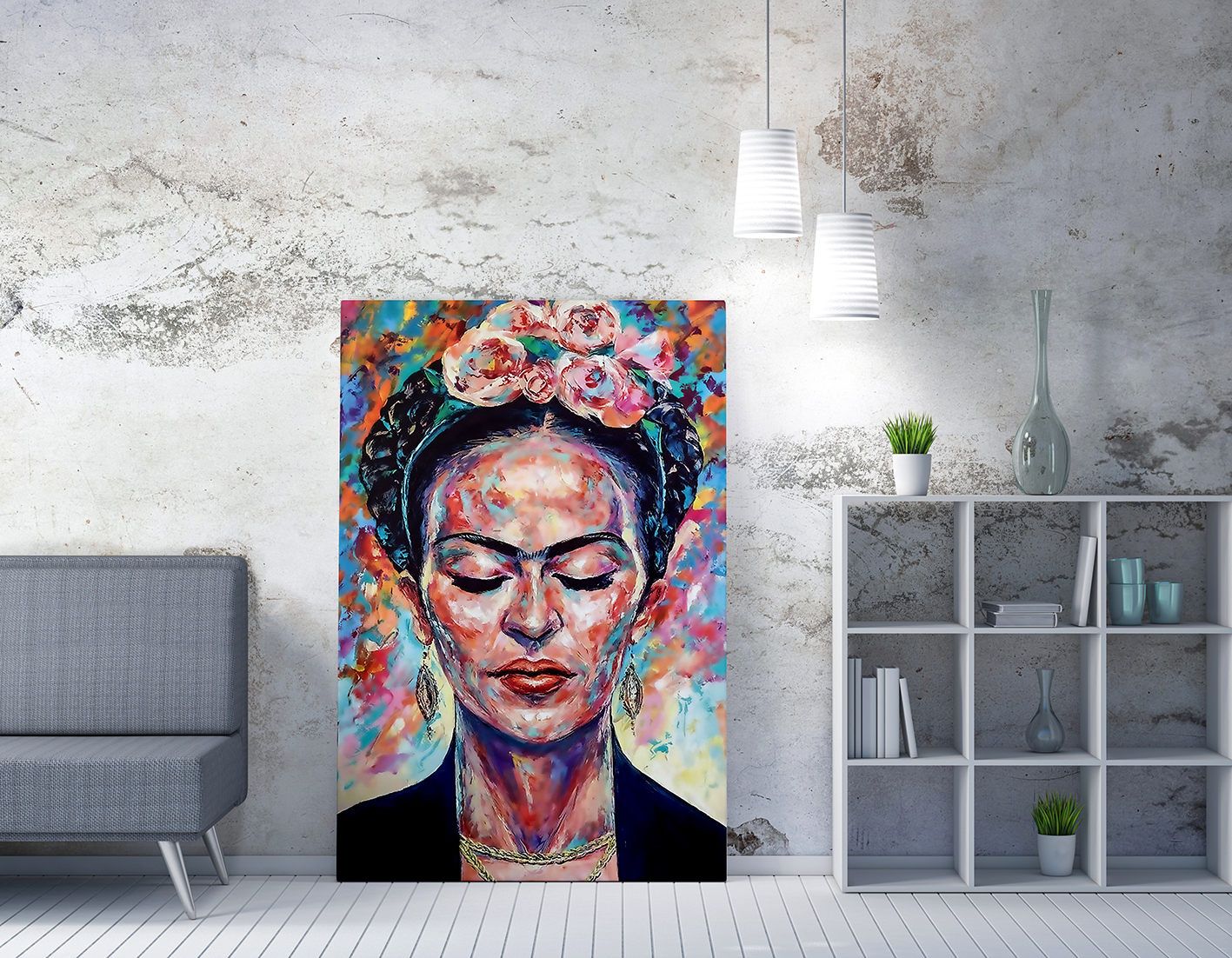 Wirtz Peinture sur toile | 50 OTTON/POLY | Impression numérique | 70x100cm | Multicolore