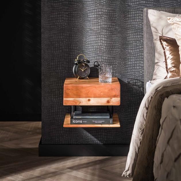 Table de chevet Shelly-acacia