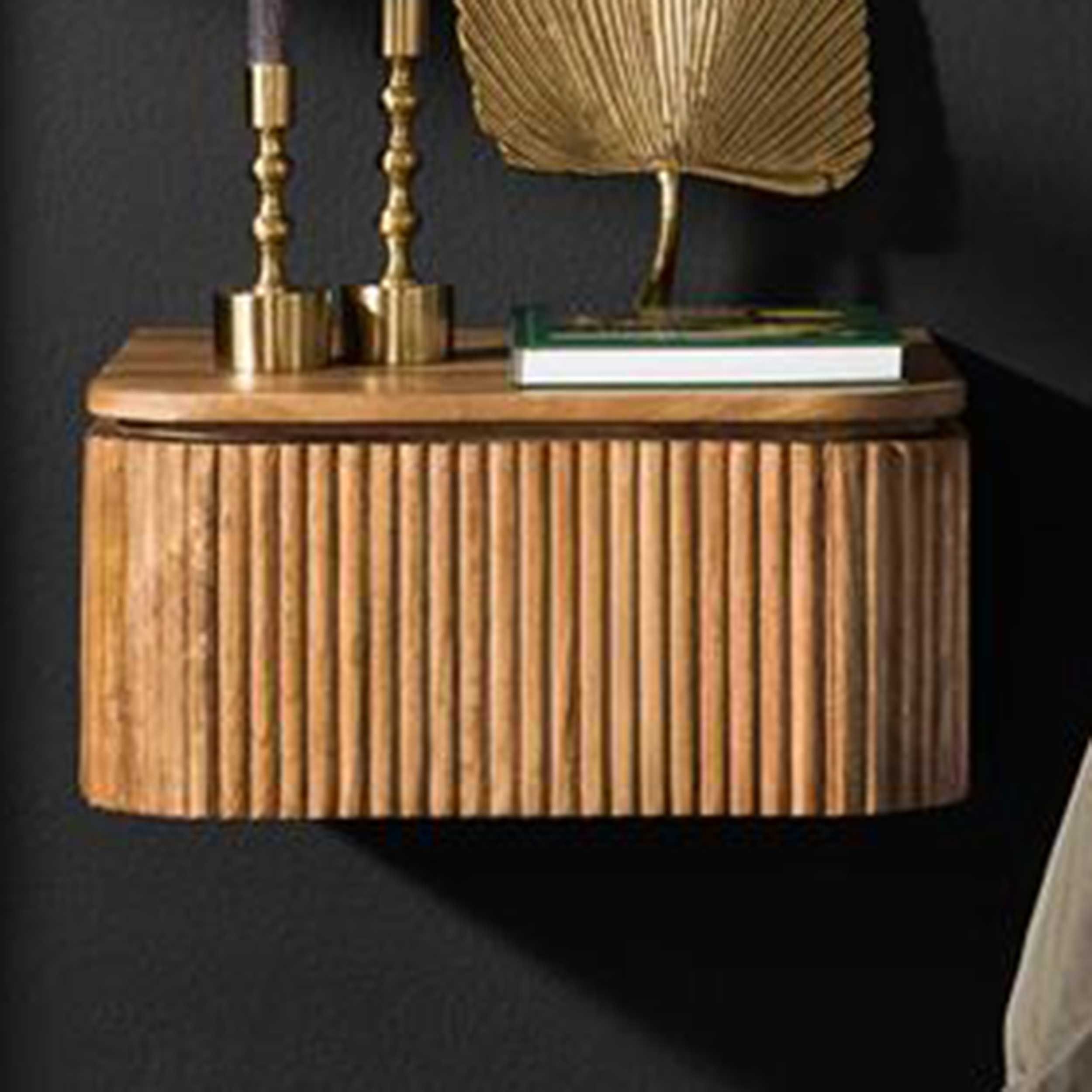 Table de chevet Welle- Couleur sable mangue massif