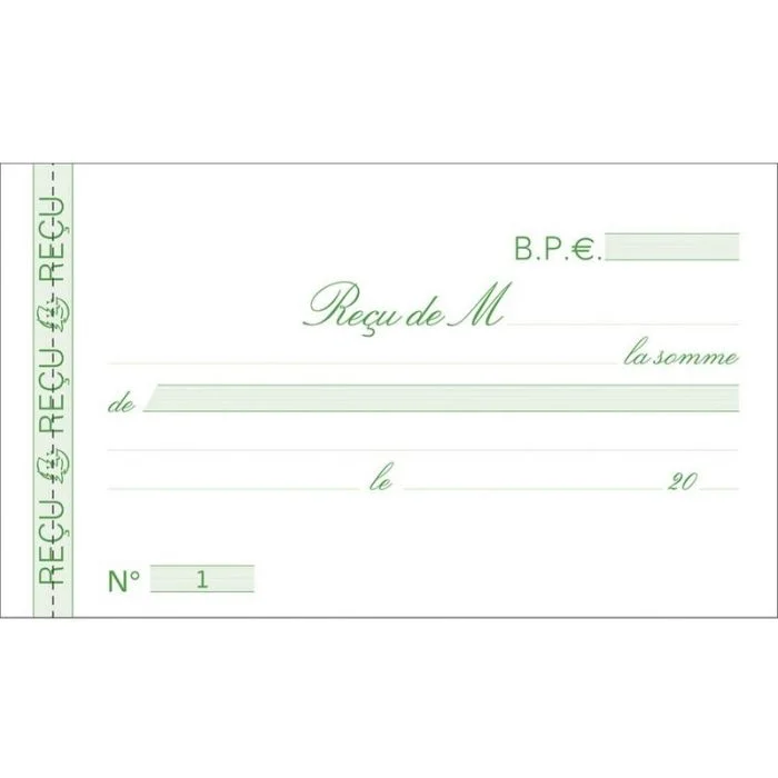 REÇUS sans TVA Carnet autocopiant Dupli - 105 x 180 mm Exacompta 23170E